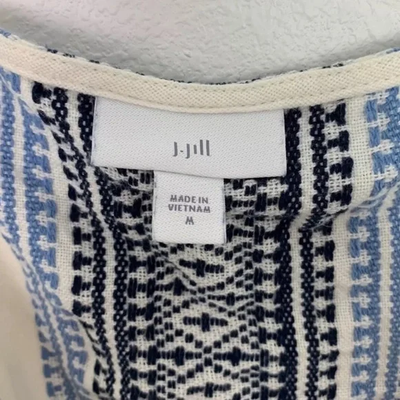 J. Jill Cream and Blue Striped Maxi Dress - Picture 6 of 7